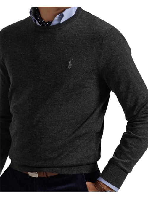 Maglia da uomo in lana, girocollo, color granite POLO RALPH LAUREN | 710946143003